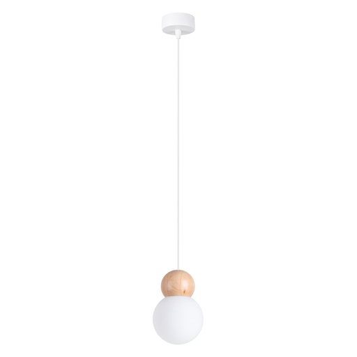 [SL.1390] Pendant lamp PEKKA 1 white/natural wood