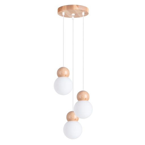 [SL.1391] Pendant lamp PEKKA 3P white/natural wood