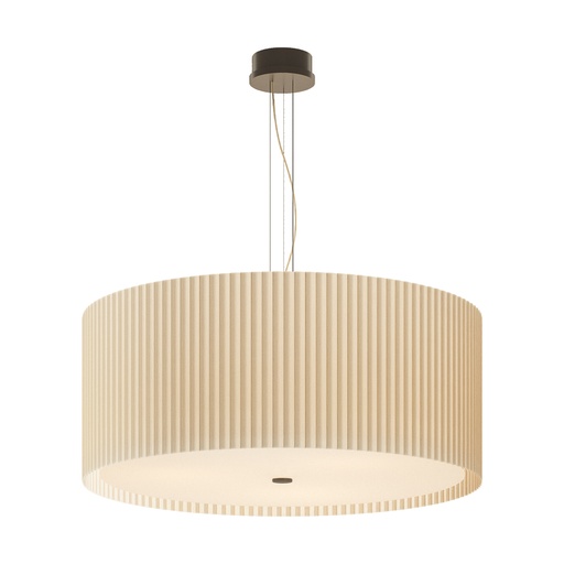 E1 BOLENA Pendant Lamp in Pleated Fabric Entirely Handmade in Italy