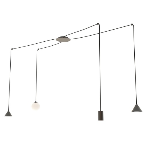 Fuji 4 Black pendant lamp