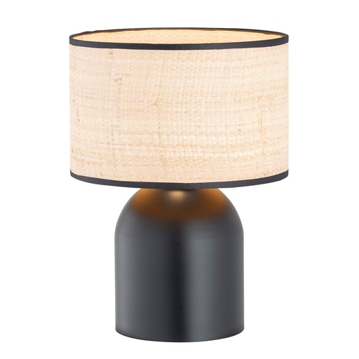 [1324/LN1] Aspen Ln1 Black/Rattan table lamp