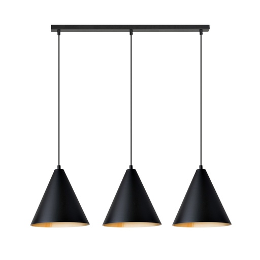 [1271/3] Rebel 3 Black/Gold pendant lamp