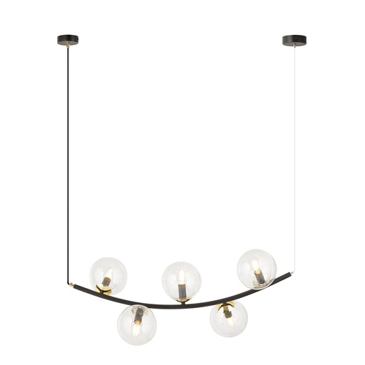 [1296/5] Ritz 5 Bl Transparent pendant lamp