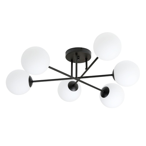 [1232/6] Roma 6 Bl Opal ceiling lamp