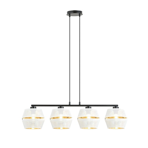 [1184/4] Malia 4 White/Gold pendant lamp
