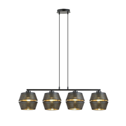 [1185/4] Malia 4 Black/Gold pendant lamp