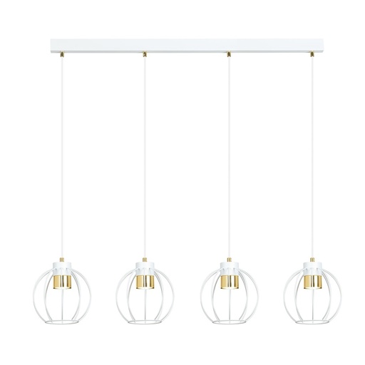 [1224/4] Ajax 4 White/Gold pendant lamp