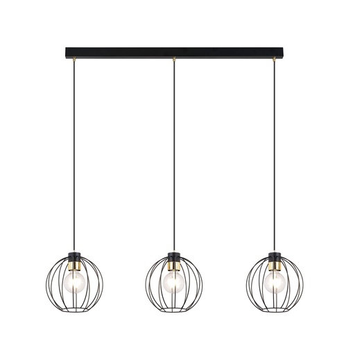 [1222/3] Gino 3 Black/Gold pendant lamp