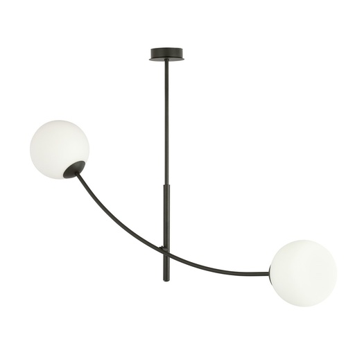 [1102/2] Hunter 2 Black/Opal ceiling lamp