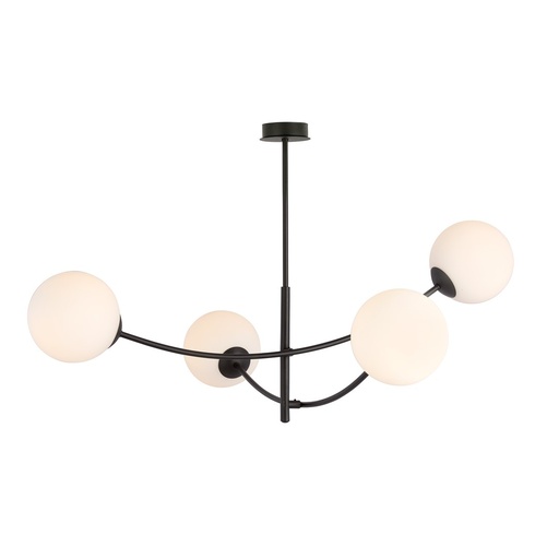 [1102/4] Hunter 4 Black/Opal ceiling lamp