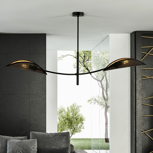 [1106/2] Lotus 2 Black/Gold ceiling lamp