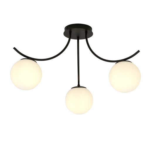 [1109/3] Boston 3 Black/Opal ceiling lamp