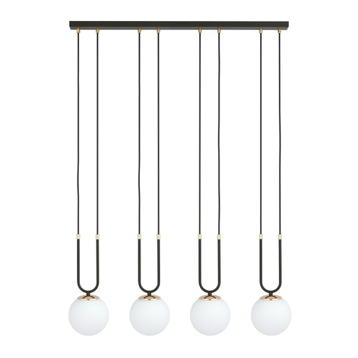 [1112/4] Glam 4 Black/Opal pendant lamp
