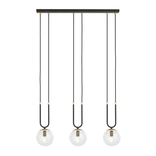 [1114/3] Glam 3 Black/Transparent pendant lamp