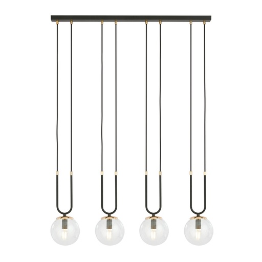 [1114/4] Glam 4 Black/Transparent pendant lamp
