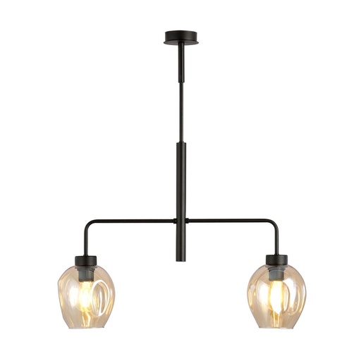 [1165/2] Lukka 2 Black/Amber pendant lamp