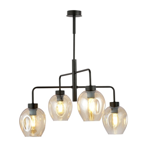 [1165/4] Lukka 4 Black/Amber pendant lamp