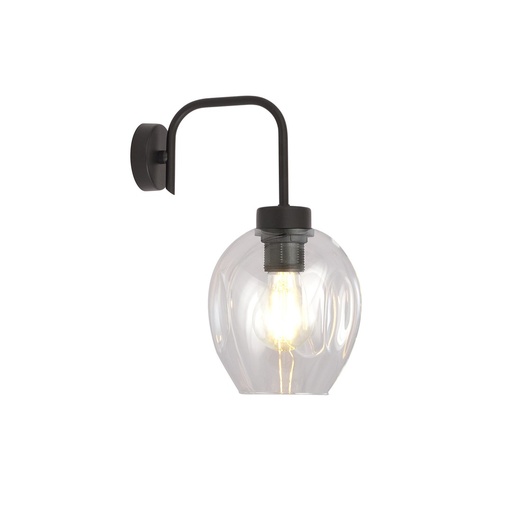 [1164/K1] Lukka K1 Black/Transparent wall lamp