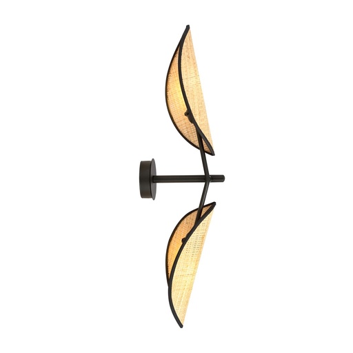 [1160/K2] Vene K2 Black/Rattan wall lamp