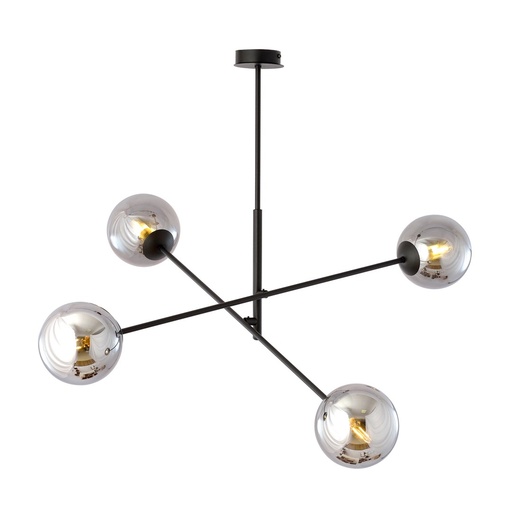 [1167/4] Linear 4 Black/Grafit pendant lamp