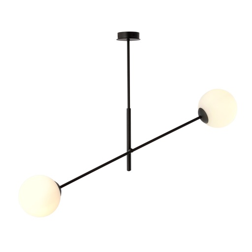 [1169/2] Linear 2 Black/Opal pendant lamp