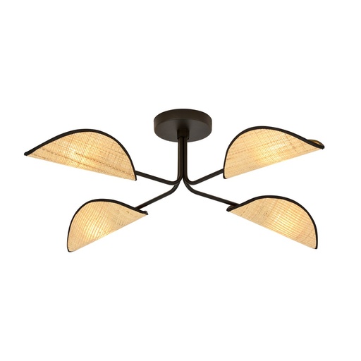 [1172/4] Gomez 4 Rattan ceiling lamp