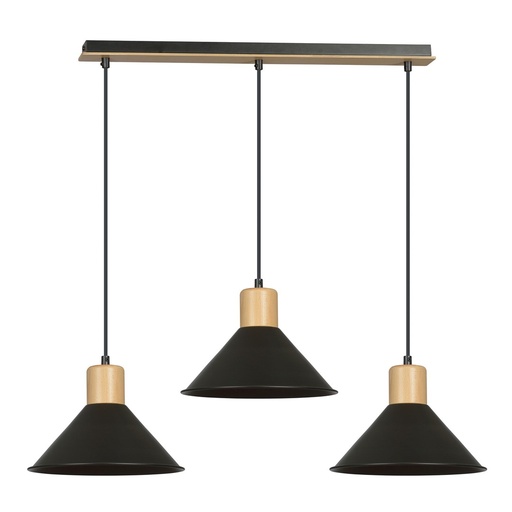 [1044/3] Rowen 3 Black pendant lamp