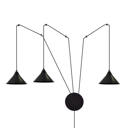[160/3] Abramo 3 Black pendant lamp