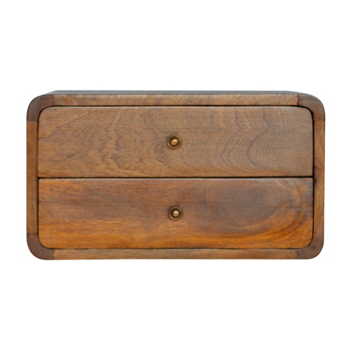 [IN704] Floating Curved Chestnut Bedside