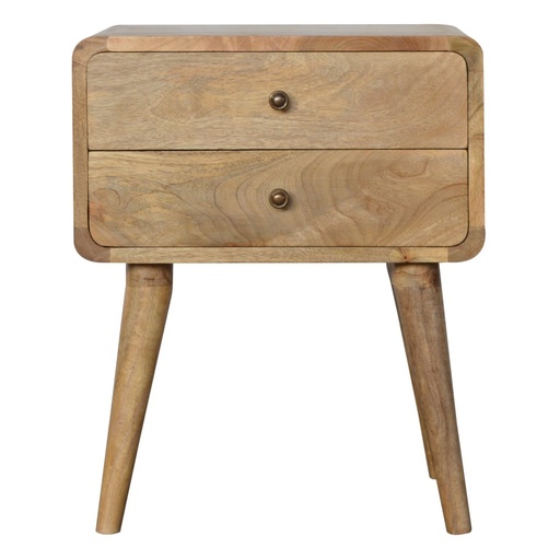 [IN711] Curved Oak-ish Bedside