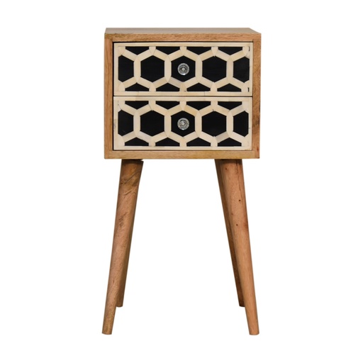 [IN1739] Mini Bone Inlay 2 Drawer Bedside