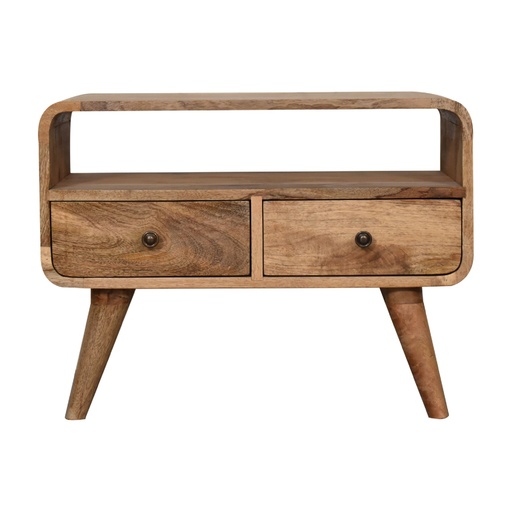 [IN3272] Mini Curved Oak-ish Media Unit