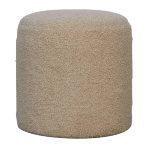 [IN3334] Boucle Cream Round Footstool