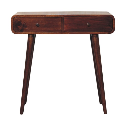[IN3605] Chestnut Curved Hallway Table