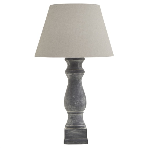 [23024] Amalfi Grey Candlestick Table Lamp With Linen Shade