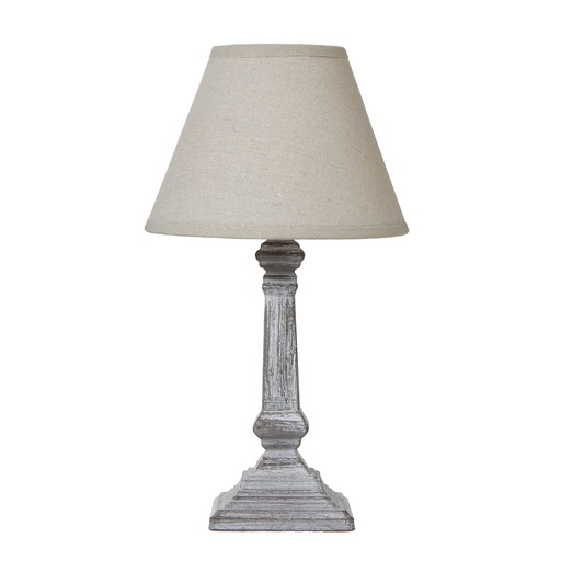 [23889] Capsa Column Table Lamp With Linen Shade