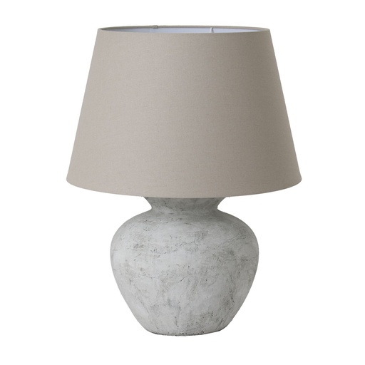 [23016] Darcy Antique White Round Table Lamp With Linen Shade