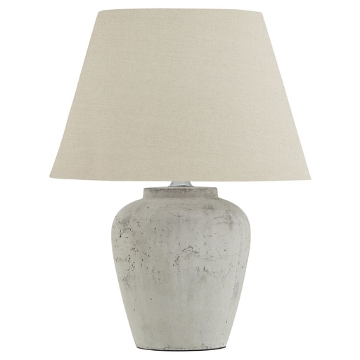 [23014] Darcy Antique White Table Lamp With Linen Shade