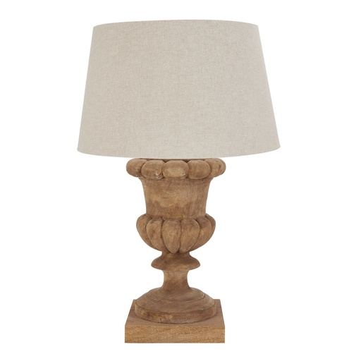 [22664] Delaney Natural Wash Fluted Lamp With Linen Shade