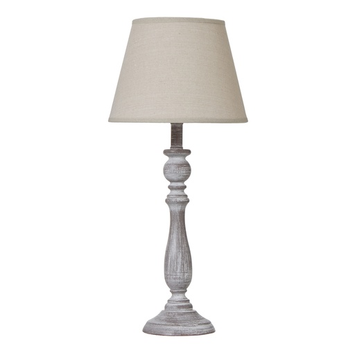 [23890] Dunum Column Table Lamp With Linen Shade