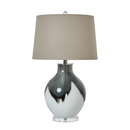 [23733] Grey Shadows Table Lamp With Linen Shade