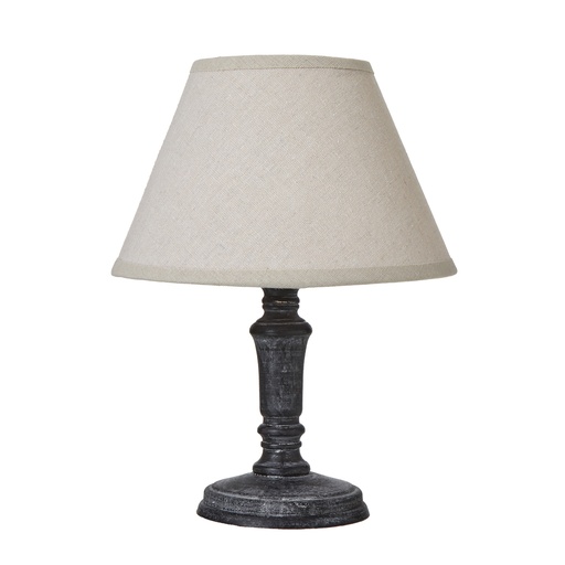 [23885] Palmyra Column Table Tamp With Linen Shade