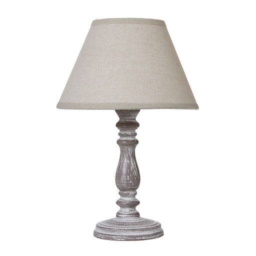 [23884] Setia Column Table Tamp With Linen Shade